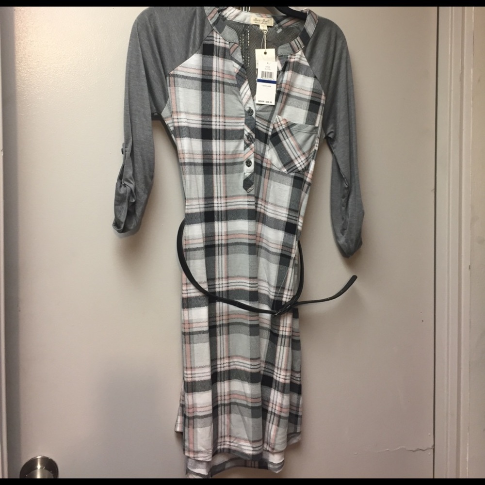 Girl's Ultra Flirt Gray Plaids Dress